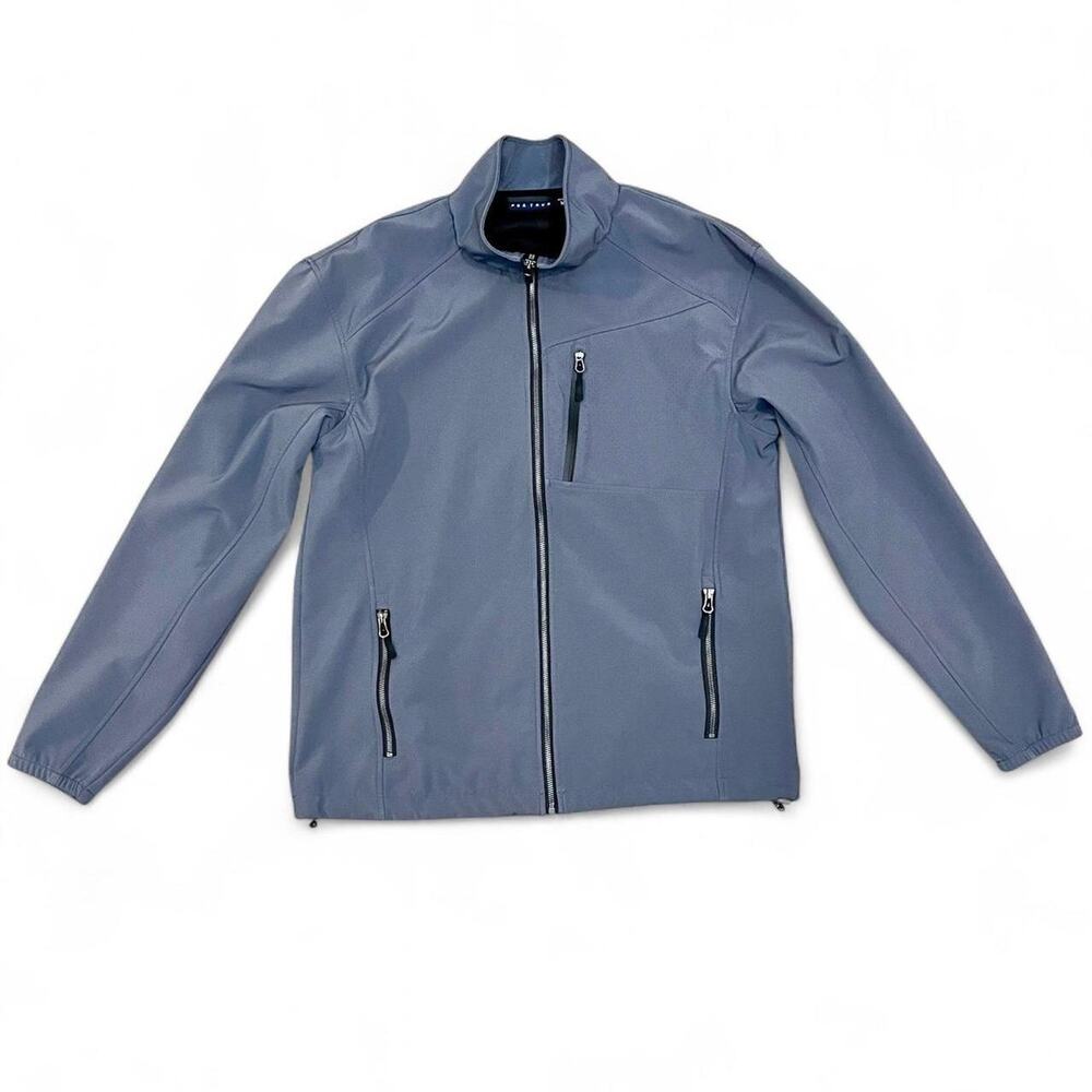 PGA Tour Men’s Gray Lightweight Polyester Full Zip jacket Zip Pockets Medium